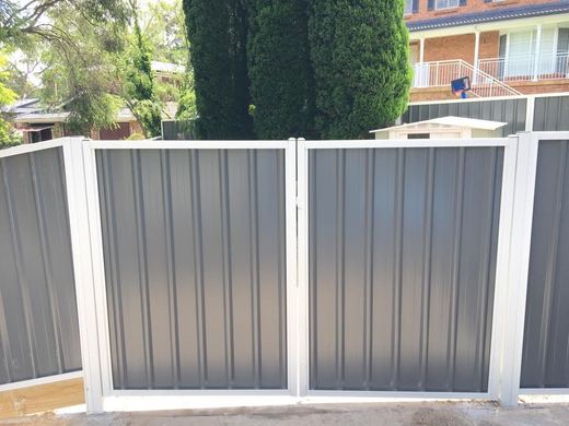 Standard / Trimdek Colorbond fence sheet on an installed fence