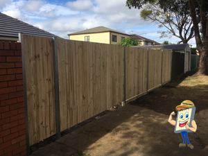 Timber Fence with Steel Posts